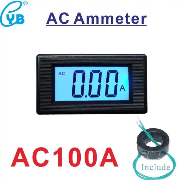 LCD Digital AC Ammeter Current Tester Current Meter Amp Panel Meter