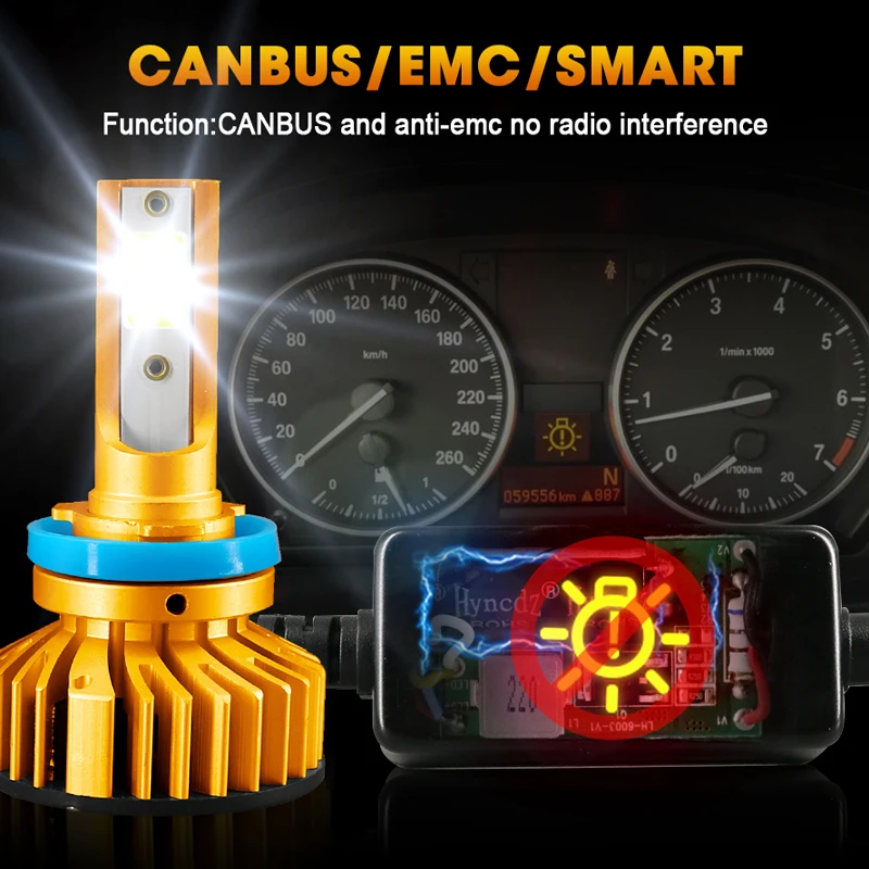 Hlxg 2 шт. мини H7 LED Canbus комплект декодер анти emc не стряхивая Авто Освещение 50 Вт 10000lm