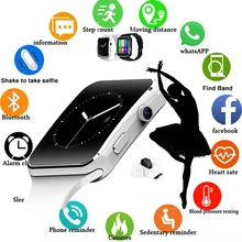 X6 Смарт часы Bluetooth ответ/циферблат камера TF SIM карты фитнес трекер Спорт напоминание браслет для телефона Android PK DZ09 A1 Z60