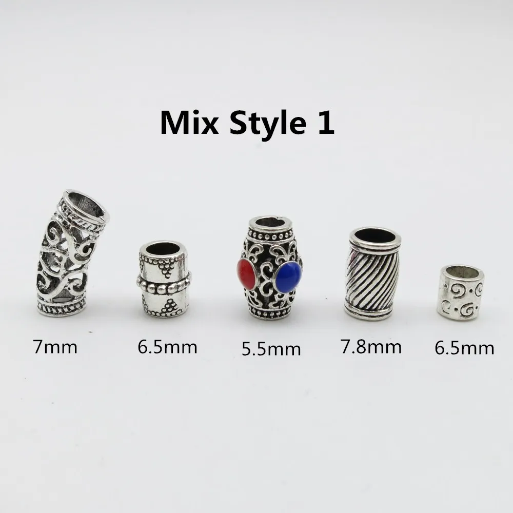 

5pcs/pack different styles Viking hair braid dread beard dreadlock beads rings tube for hair Accessories