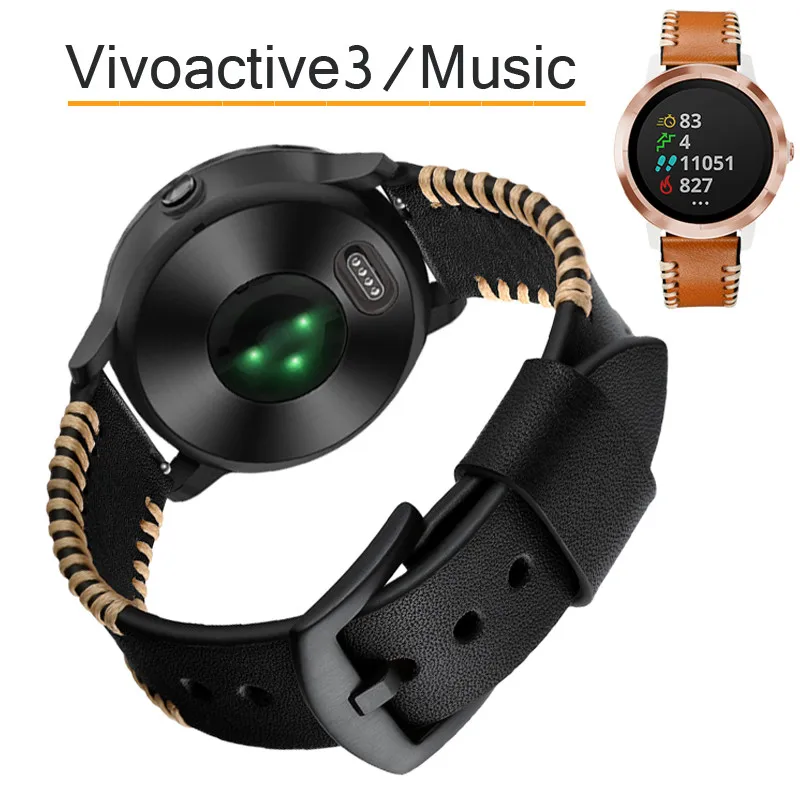 Кожаный браслет COMLYO для garmin CAME vivoactive 3 music Forerunner 645 245 ремешок спортивных смарт