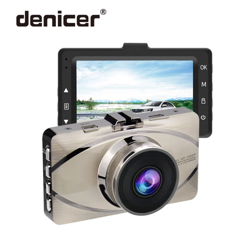 Denicer MD20L Двойной объектив Автомобильный видеорегистратор Камера Full HD 1080P видео Регистраторы 3 дюймов Экран автомобиль металлический корпус Регистратор