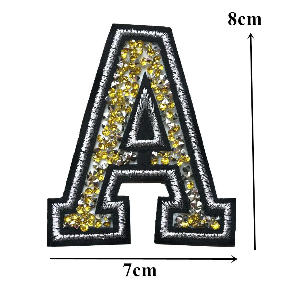 Alphabet, Gold, Silver Letters Patch (2 Pieces Pack) Iron on , Sew on, –  Gkstitches