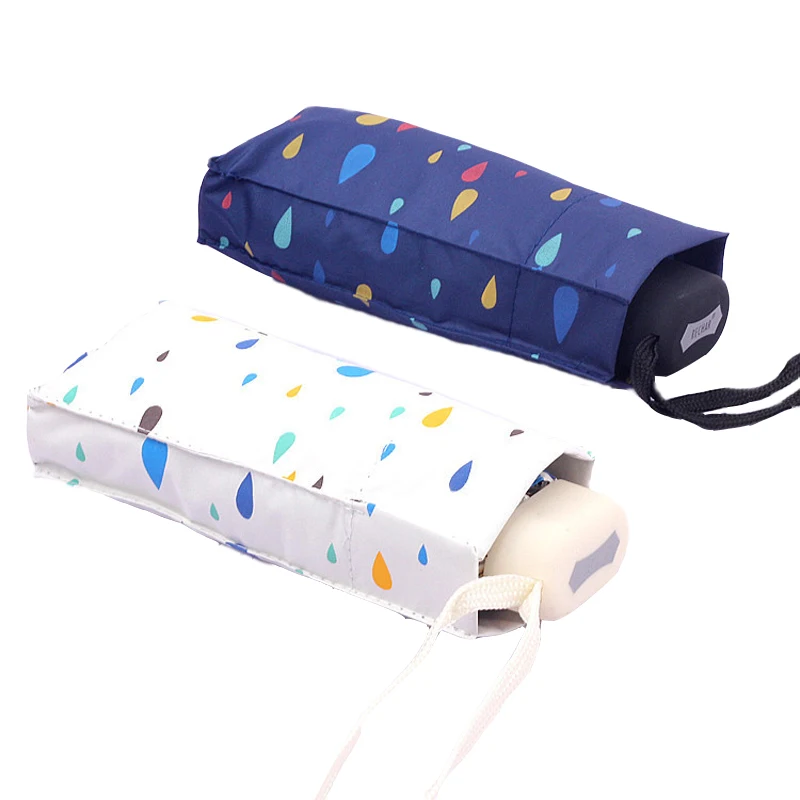 

Raindrop printing Umbrella Super Light Small Phone Pockets Umbrellas Rain Women Female Umbrella Kids mini guarda chuva 2018 Gift