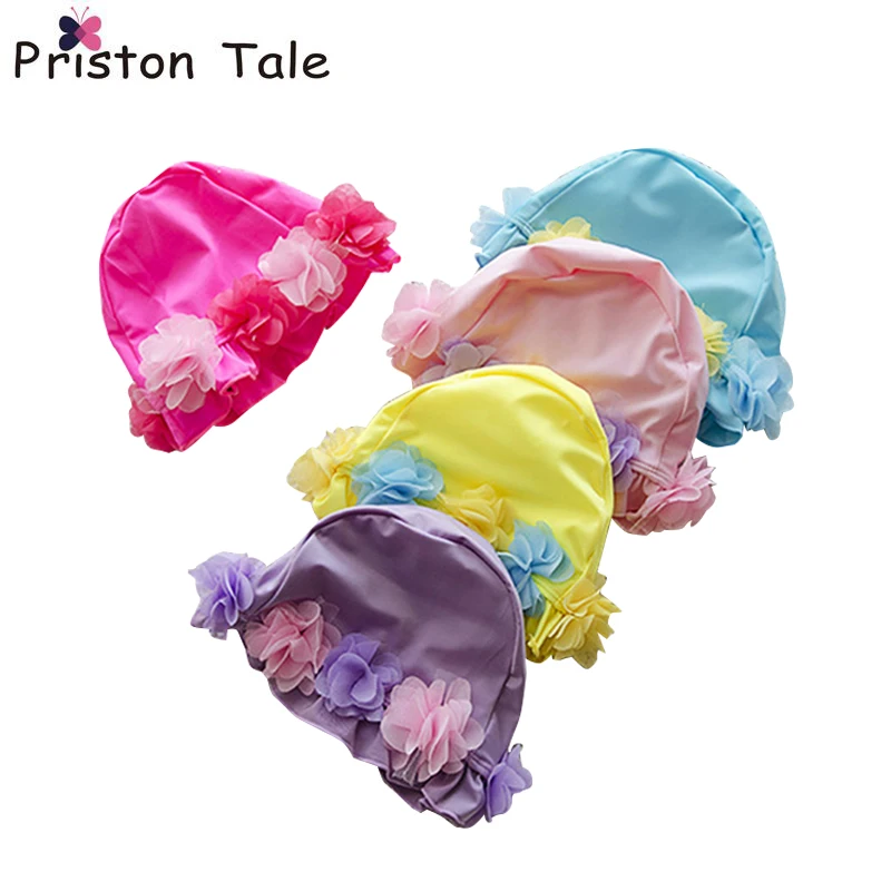 baby flower swim cap