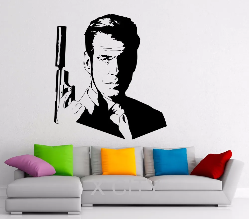 James Bond Wall Stickers 007 Decal Vinyl Cool Movie Poster Dorm Teen