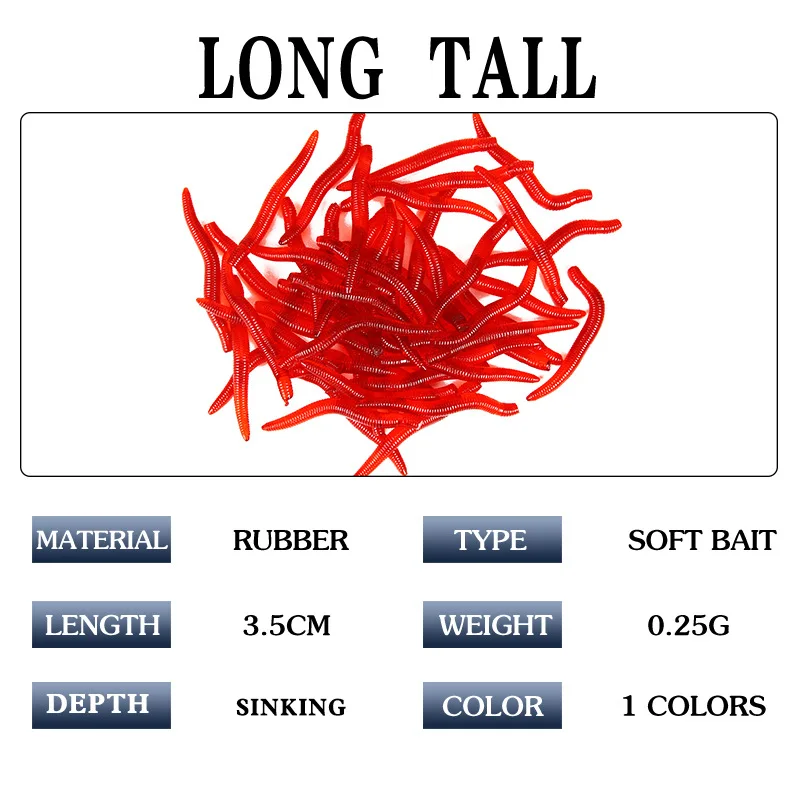 30 шт./лот, 3,5 см, 0,19 г, Мягкая приманка, красные черви, земляной червь, приманки для рыбалки, приманки для форели, рыболовные снасти, рыболовные ложки, джиги