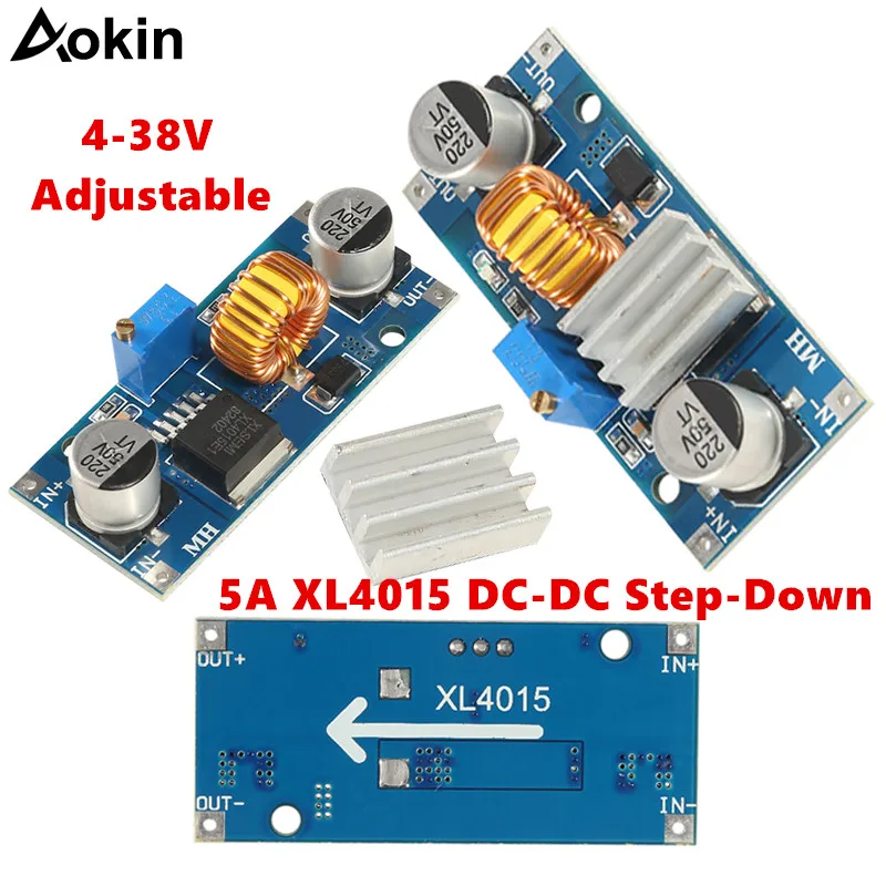 

XL4015 DC to DC Adjustable buck module 5a Xl4015 dc-dc step down 4-38V Down Power Supply Buck Module