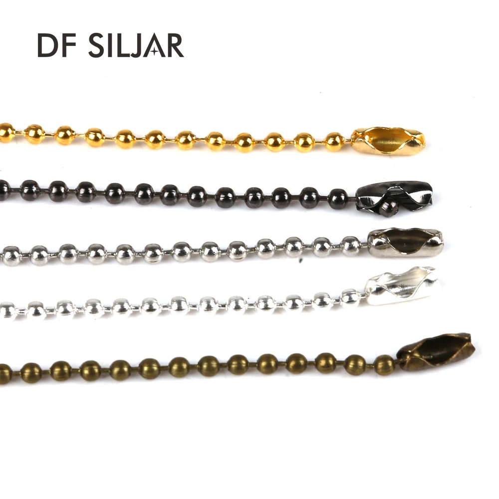 New-200pcs-5m-lot-Ball-Chain-Connectors-Clasps-Gold-Silver-Black-Color-Copper-Connectors-For-DIY