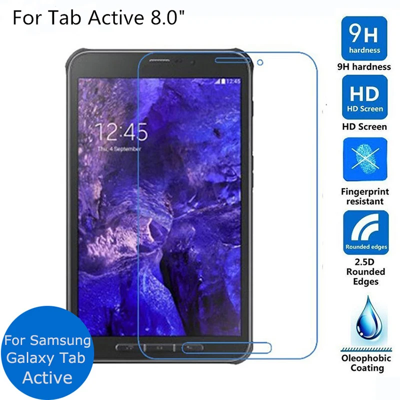 Взрывозащищенное Закаленное стекло 8 0 дюйма 9H 2.5D 3 мм для Samsung Galaxy Tab Active T360 T365