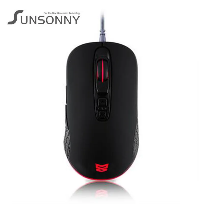 Креативная проводная USB мышь Sunsonny W-M20, 7 цветов, цветная, полупрозрачная, дышащая лампа, игровая, для офиса, дома, ноутбука, мыши - Цвет: Черный