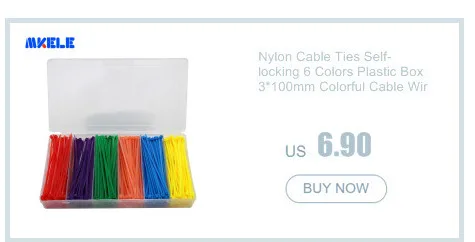Самозажимная нейлоновая стропа 66 Пластик кабельные стяжки 3*100 мм 100 шт./пакет 8 цветов застегнуть провода Обёрточная бумага ремень CE UL по ограничению на использование опасных материалов в производстве от Makerele