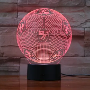 

7 Colors Changing 3D Illusion Lamp England Soccer Night Lights 3D Desk Light Luminaria Football Lamp 3D-920 Drop Shipping Gift