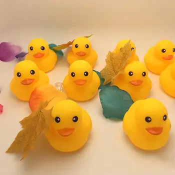 

20pcs/Lot Mini Bathing Rubber Yellow Duck Squeaky Sound Floating Ducks Fun Water Playing Baby Kids Bath Tub Toys