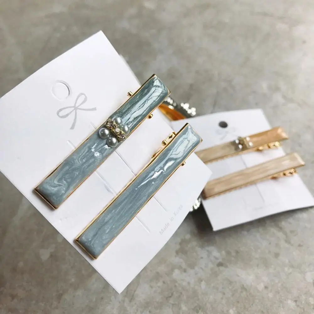 

M MISM Ins Fashion 2 pcs Oil Womens BB Clip Barrettes Hair Clip Hairgrips Princess Girls Hair Accessories