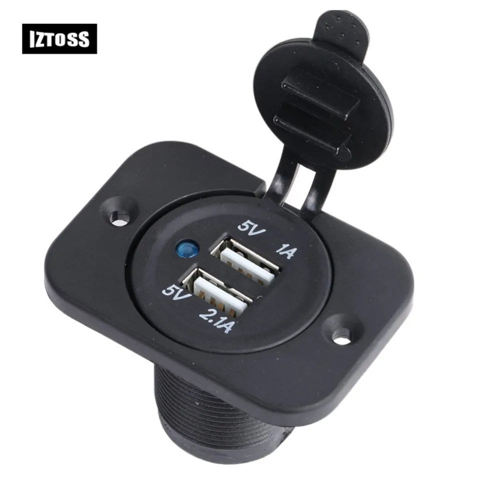 

12V Car Universal Waterproof Dual 2 USB Car Cigarettes Lighter Socket Splitter Charger Power Adapter Outlet 3.6cmX5cm