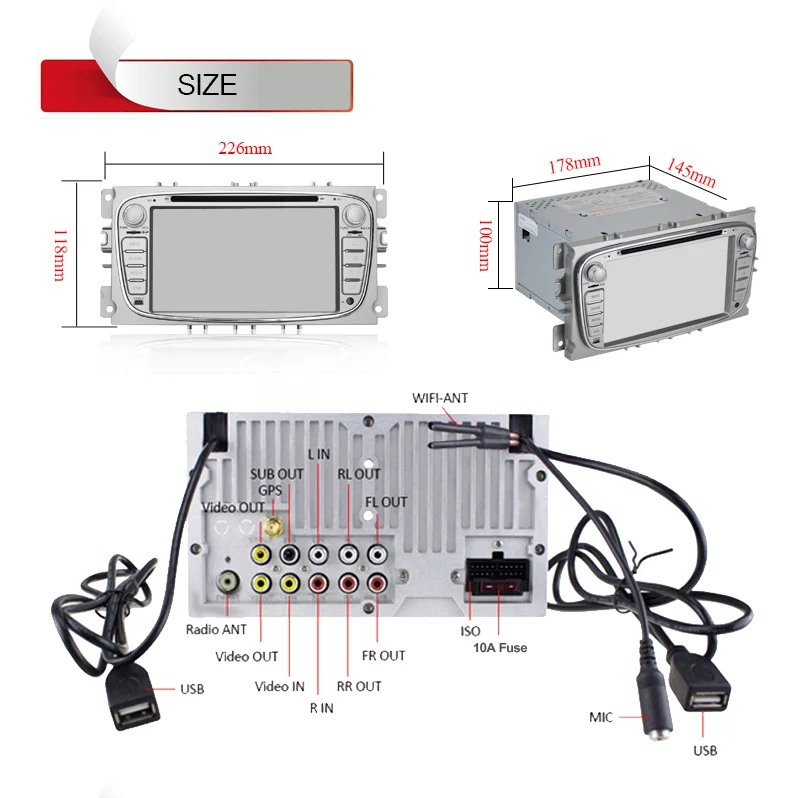Best Quad 4 Core Android 5.1.1 Car DVD GPS For Ford Mondeo Focus 2 S-max 2008 2009 2010 2011 with Radio Navigation Bluetooth+camera 4