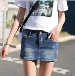 2019 Для женщин джинсовые юбки-шорты летние Стрейчевые узкие модные женская мини-юбка Короткие джинсы плюс Размеры шорты Mujer S/3Xl K1077