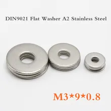 100 шт./лот DIN9021 M3 плоская шайба A2 Нержавеющая сталь