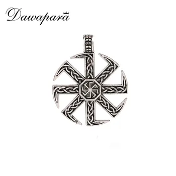 

Dawapara Slavic Kolovrat Symbol Pendants Classic Ethnic Women Vintage Charms Accessories Metal Tags Jewelry