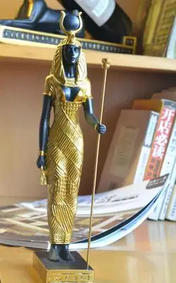Декоративные фигурки египетского фараона из смолы, статуэтки египетского фараона, рождественские украшения для дома, пирамиды, подарки из смолы - Цвет: Black  goddess