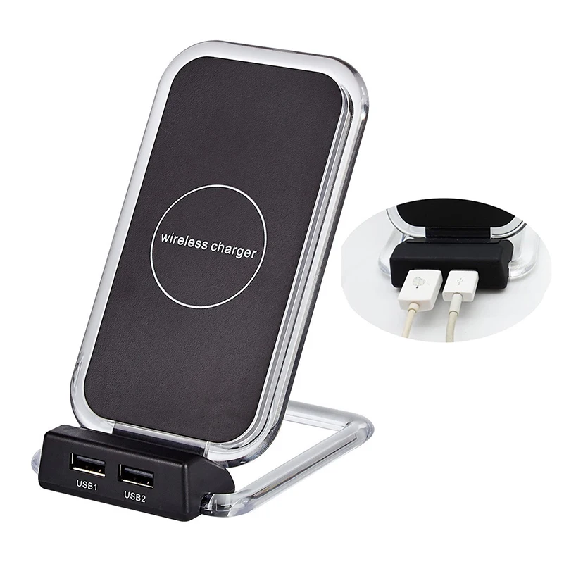 3 катушки Qi Беспроводное зарядное устройство 2 USB порт быстрая зарядка подставка для телефона iPhone X 8/8 Plus samsung Galaxy Xiaomi зарядное устройство для мобильного телефона