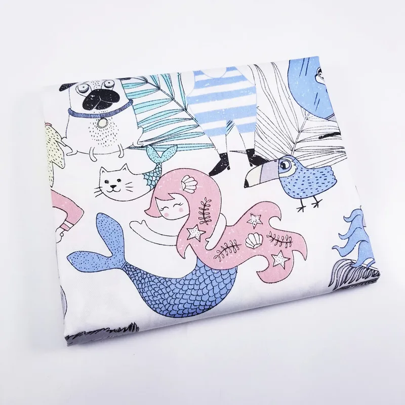 

Kids Cotton Fabric With Cartoon Animal Breathable Cloth Meter for DIY Sewing Quilting Fat Quarters Material Sheets Dress 50x40cm