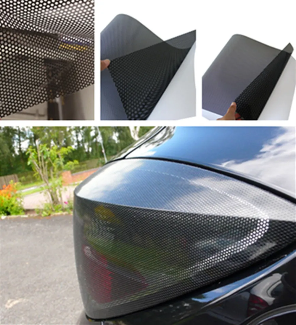 0,5x4,5 м двойные черные перфорированные One Way Vision печатные медиа виниловые наклейки для окон пленка для окна автомобиля