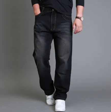 jeans homme baggy pantalon stretch loose mens plus man wide bell bottom