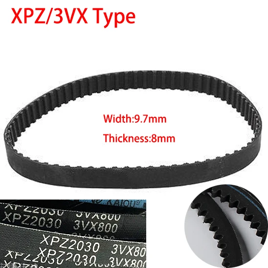 

XPZ 887 889 914 925 940 9.7mm Width 8mm Thickness Rubber Vee Toothed Wegde Raw Edge Gogged Band Timing Transmission V Belt