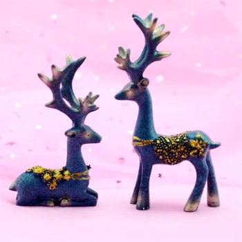 

2pc/lot Deer Home Decoration Bedroom Living Room Office Gift Decoration Crafts Figurines & Miniatures Birthday Children's Day