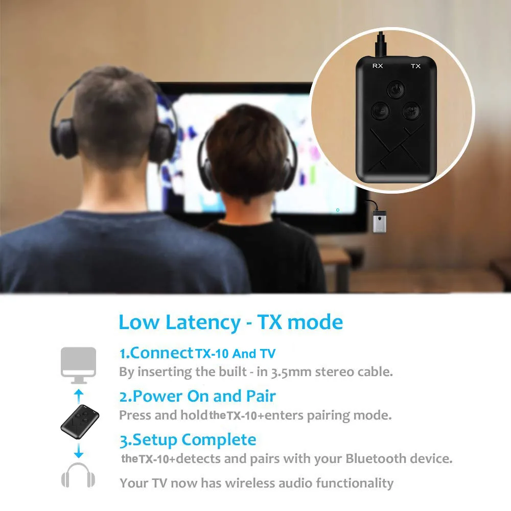 

2in1 Bluetooth 4.2 Transmitter and Receiver Stereo Audio Adapter 3.5mm Music USB Adapter D.5