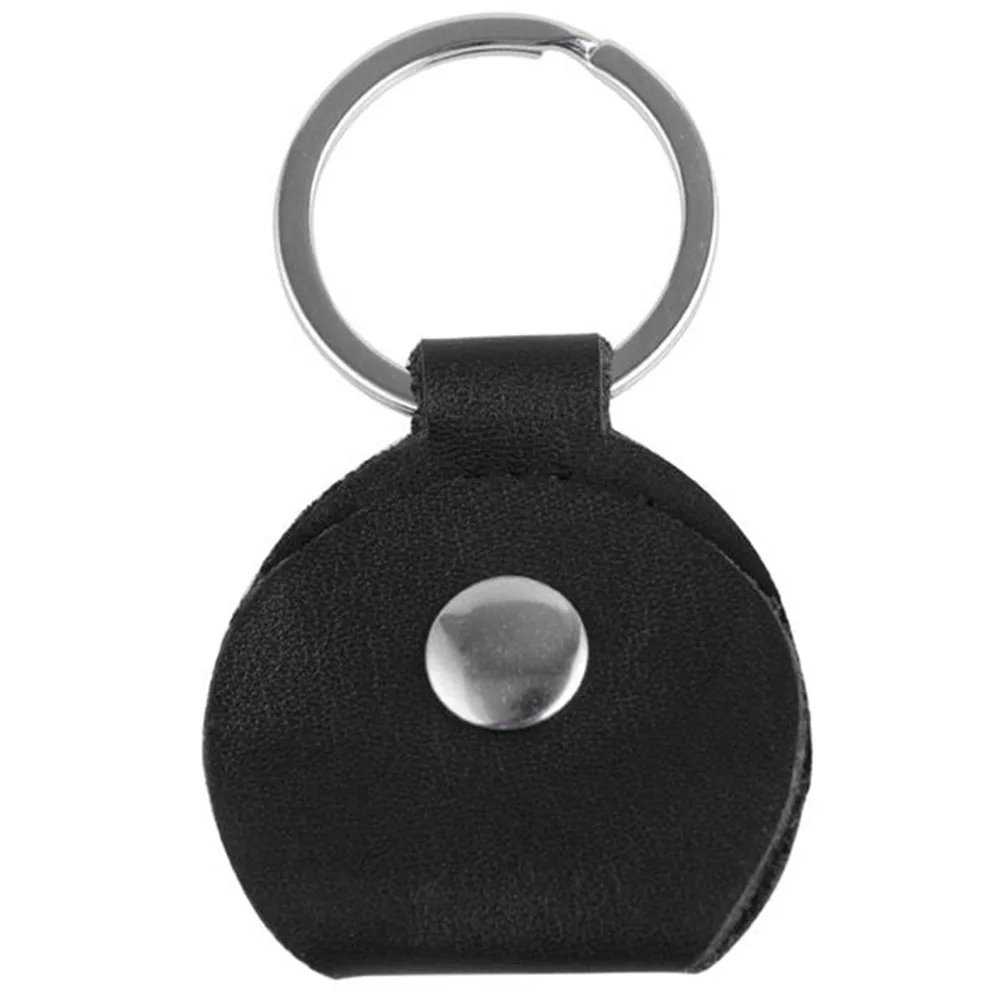 

PU Leather Keychain Guitar Pick Holder Plectrum Bag Black Case New