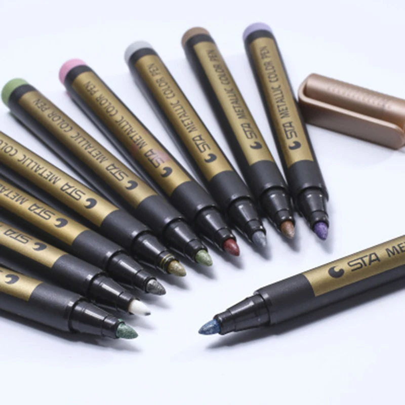 

Star STA8151 color metal water mark pen DIY album graffiti black card paint highlight mark pen