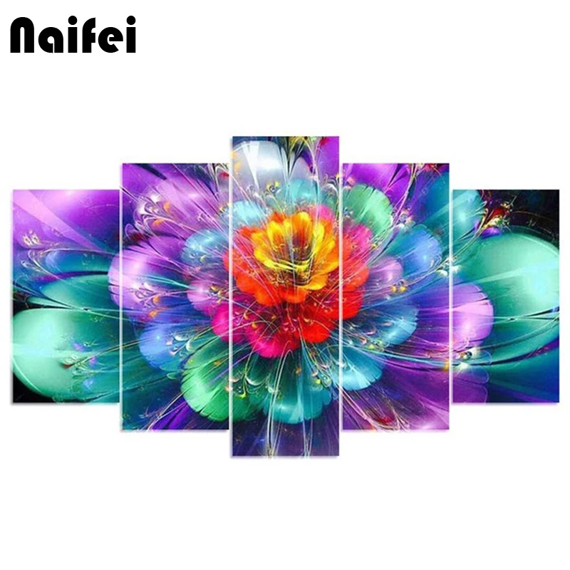 

5pcs/set DIY Diamond Mosaic abstract flower 5D Diamond Painting Cross Stitch Kits Diamond Embroidery Patterns Rhinestones Arts