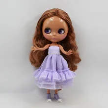 Кукла Blyth для серий No.230BL03560623 шарнирная челка для тела каштановые волосы черная кожа подходит для DIY смены BJD Игрушки для девочек