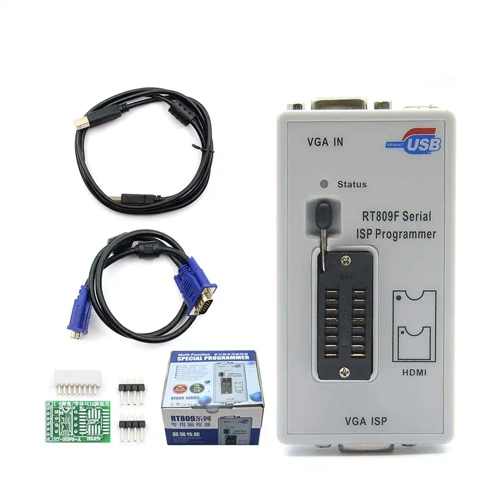

Adapter RT809F USB PC Repair Tool Programmer +7 Adapters+SOP16 SOP20 IC Clip LCD Reader LCD BIOS ISP/ USB/ VGA