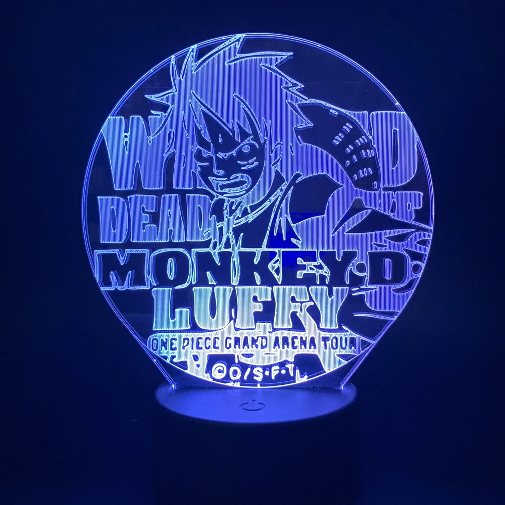 One Piece Figure Monkey D. Luffy 3D Light Luffy Cartoon Night Light LED for Children Color Change Decoartive Lamp Christmas Gift