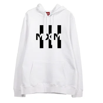 

Kpop MXM logo printing fleece pullover hoodies for fans supportive unisex fashion loose sweatshirt for autumn winter