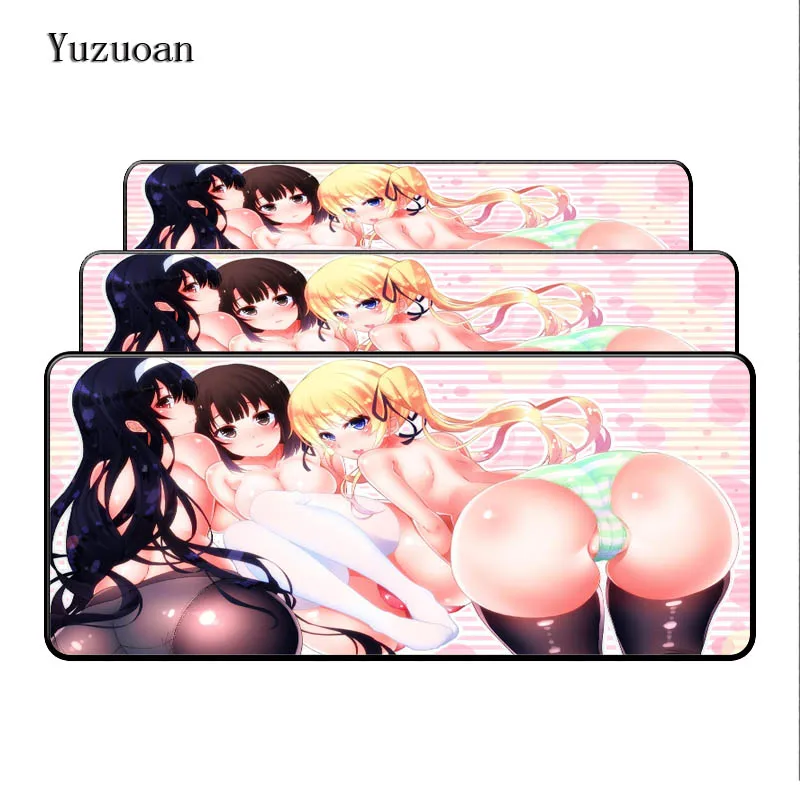 Yuzuoan Free Shipping Japanese Anime sexy 900*400*3mm L XL Super great big game Large Mouse pad for