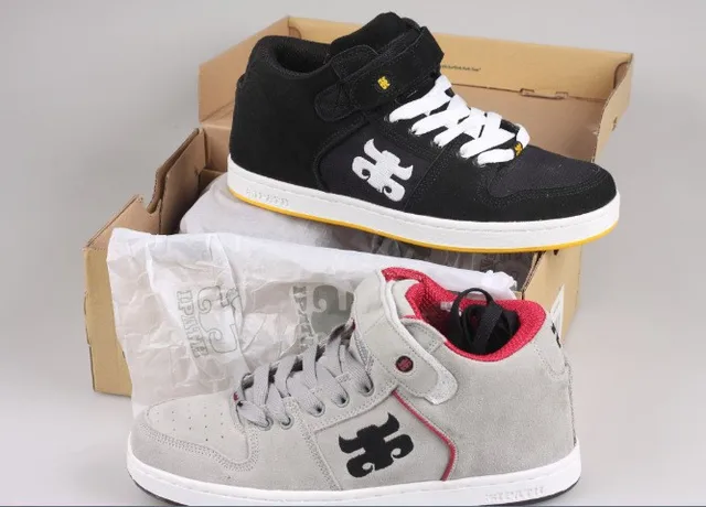 ipath suede synth skateboard sneakers gary black color us size 6 size 14 skater shoes
