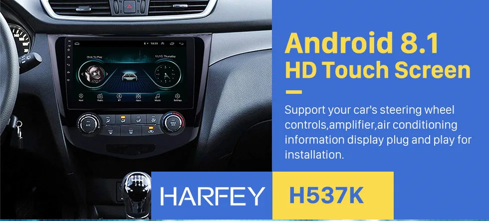 Discount Harfey Android 8.1 10.1 inch for 2016 Nissan Qashqai car multimedia player Radio GPS Navigation Support Bluetooth USB WIFI 0