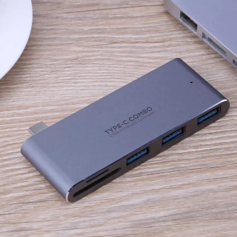 5in1 Тип-C Hub разветвитель USB 3,1 Combo SD/TF Card Reader адаптер кардридер памяти для Macbook телефон ноутбук Тетрадь Tablet PC