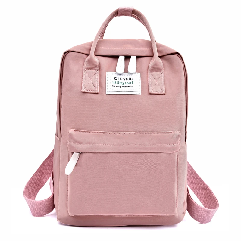 Женские рюкзаки из парусины ярких цветов, водонепроницаемые школьные сумки для девочек-подростков, лоскутные рюкзаки, новинка, женские рюкзаки Mochila - Цвет: Pink
