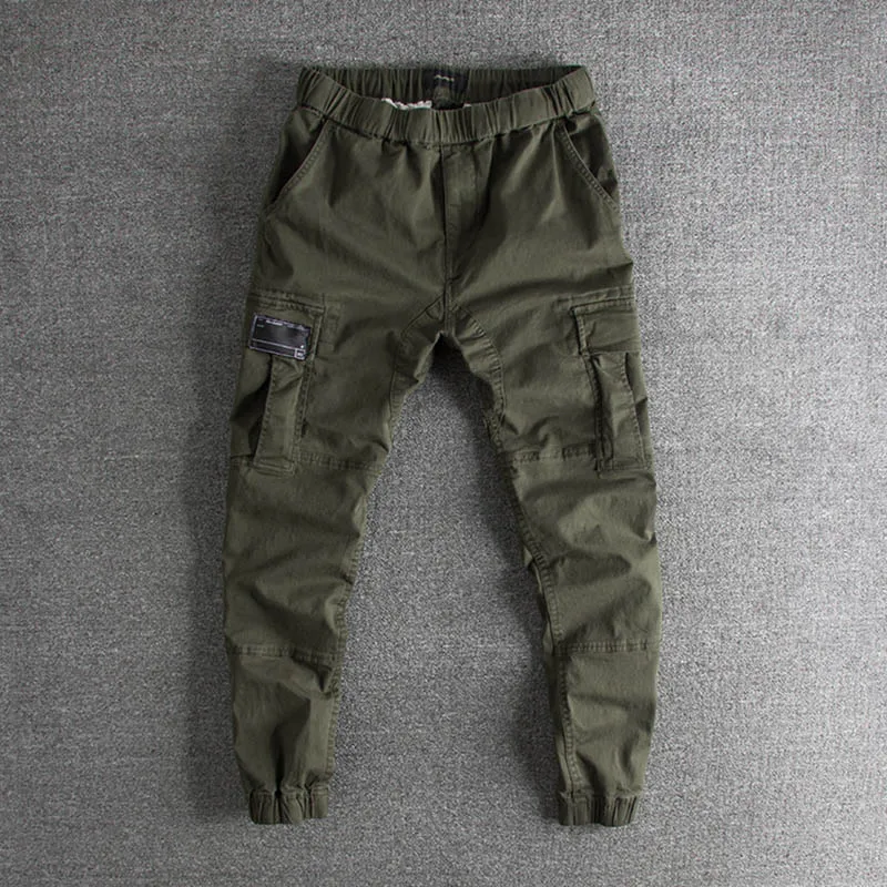 Тип стиранных старых комбинезонов, брюки с несколькими мешками, импортные товары, оригинальные повседневные брюки для мужчин, леггинсы и брюки - Цвет: army green
