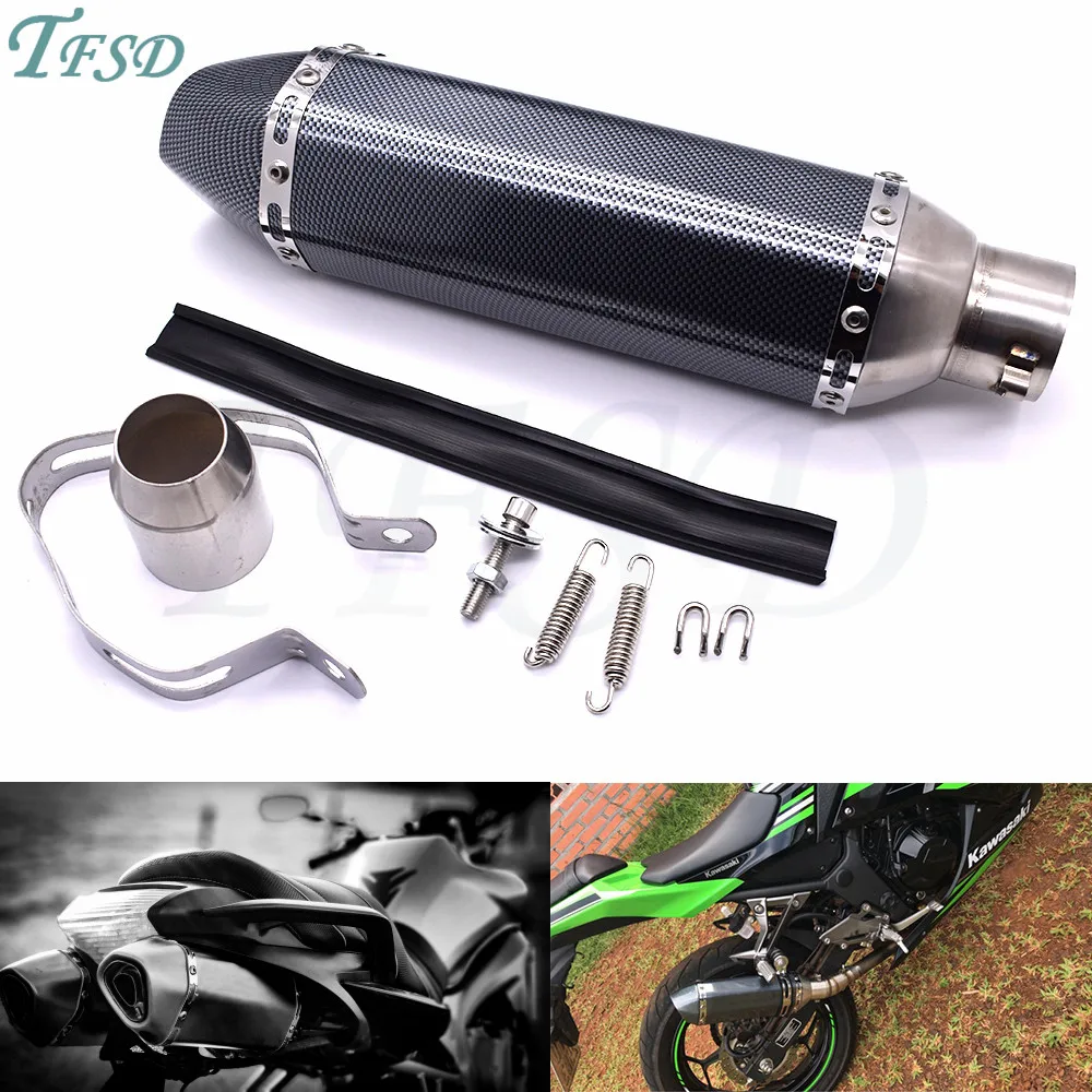 

36-51mm Universal Motorcycle Akrapovic Exhaust Modified Muffler Pipe for Kawasaki ZX7R ZX7RR ZX9 ZRX1100 ZRX1200 ZZR1200 ZG1000