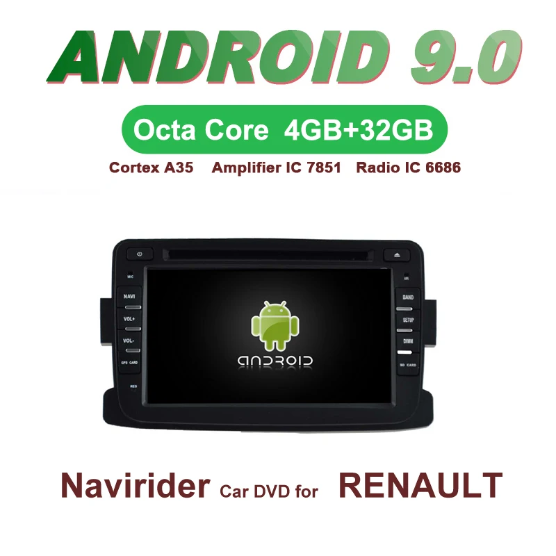 

OTOJETA Car GPS Android 9.0 Radio FOR RENAULT DUSTER DACIA Sandero Navigation with DVD Capacitive screen Support Mirror Link