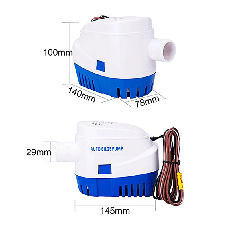 1100GPH 12V Boat Marine Automatic Submersible Bilge Auto Water Pump Float Switch Pump