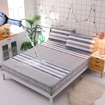 

High Quality 100% Cotton Bed sheet Waterproof Mattress Protector Cover Hypoallergenic Permeable Bed Cover Free Shipping