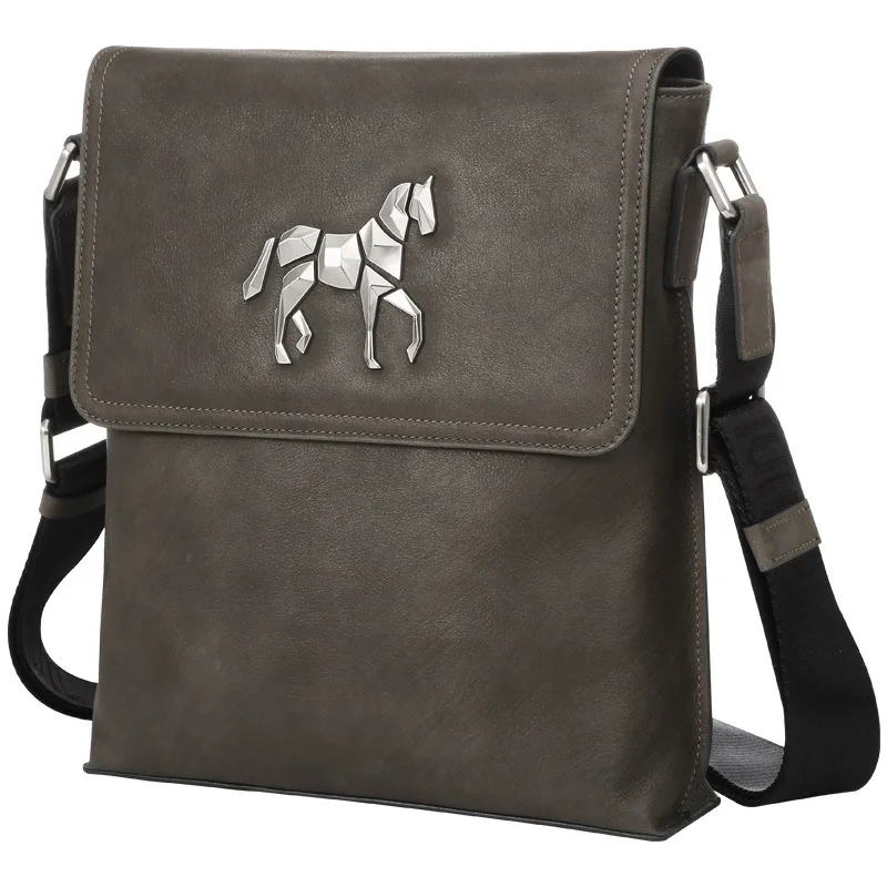 

New European And American Leather Shoulder Bag Men's Messenger Bag Vertical Fashion Leather Small Unicorn Bag